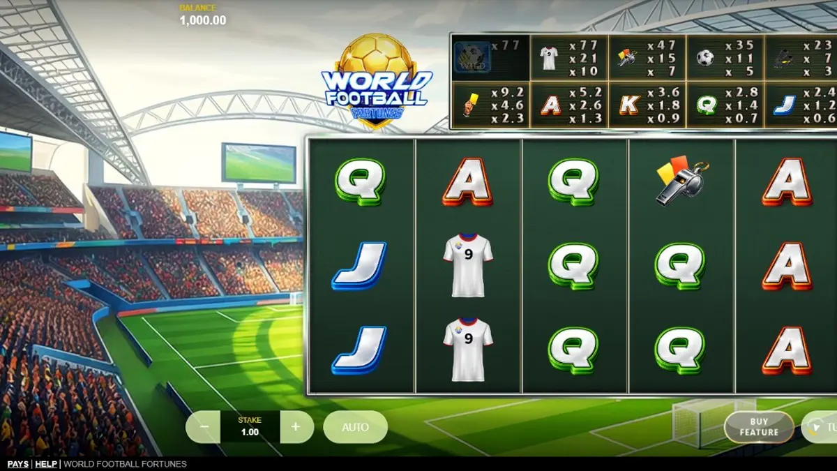 World Football Fortunes slot gameplay interface